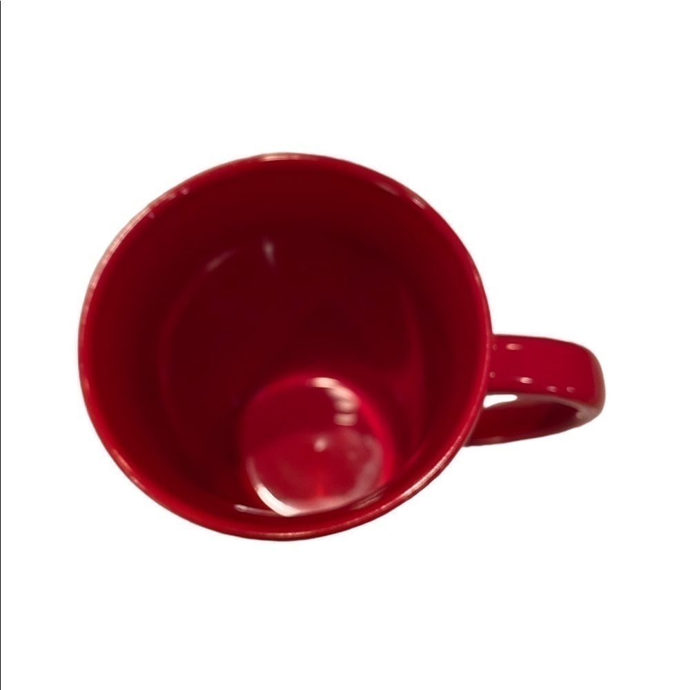 STARBUCKS 2005 16 oz Red with Gold Oval Polka Dots Coffee Mug Cup - Picture 5 of 8